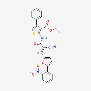 molecular formula C27H19N3O6S B7728127 ethyl 2-[[(E)-2-cyano-3-[5-(2-nitrophenyl)furan-2-yl]prop-2-enoyl]amino]-4-phenylthiophene-3-carboxylate 