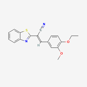 molecular formula C19H16N2O2S B7728143 (2E)-2-(1,3-benzothiazol-2-yl)-3-(4-ethoxy-3-methoxyphenyl)acrylonitrile 