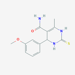 molecular formula C13H15N3O2S B7728171 4-(3-methoxyphenyl)-6-methyl-2-sulfanylidene-3,4-dihydro-1H-pyrimidine-5-carboxamide 
