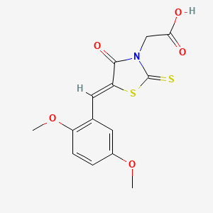 [(5Z)-5-(2,5-dimethoxybenzylidene)-4-oxo-2-thioxo-1,3-thiazolidin-3-yl]acetic acid