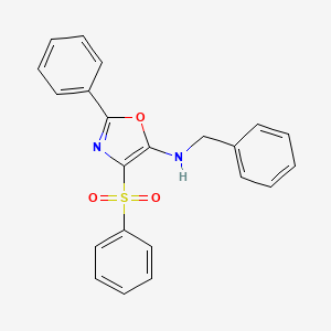 molecular formula C22H18N2O3S B7728215 5-Oxazolamine, 2-phenyl-N-(phenylmethyl)-4-(phenylsulfonyl)- CAS No. 145317-83-5