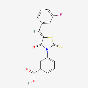 molecular formula C17H10FNO3S2 B7728226 3-[(5Z)-5-(3-fluorobenzylidene)-4-oxo-2-thioxo-1,3-thiazolidin-3-yl]benzoic acid 