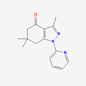 molecular formula C15H17N3O B7728264 1-(2-Pyridyl)-3,6,6-trimethyl-4-oxo-4,5,6,7-tetrahydroindazole 