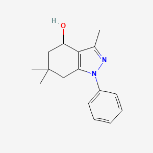 molecular formula C16H20N2O B7728266 3,6,6-trimethyl-1-phenyl-4,5,6,7-tetrahydro-1H-indazol-4-ol 