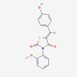molecular formula C17H13NO4S B7728267 (5Z)-5-(4-hydroxybenzylidene)-3-(2-methoxyphenyl)-1,3-thiazolidine-2,4-dione 