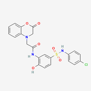 N-[5-[(4-chlorophenyl)sulfamoyl]-2-hydroxyphenyl]-2-(2-oxo-3H-1,4-benzoxazin-4-yl)acetamide