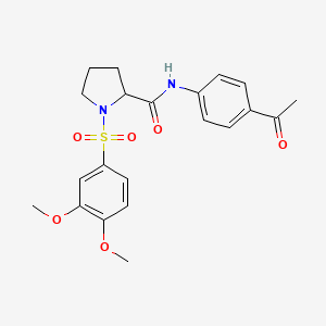 N-(4-acetylphenyl)-1-(3,4-dimethoxyphenyl)sulfonylpyrrolidine-2-carboxamide