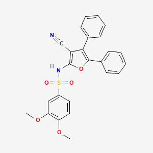 molecular formula C25H20N2O5S B7728291 N-(3-cyano-4,5-diphenylfuran-2-yl)-3,4-dimethoxybenzenesulfonamide 