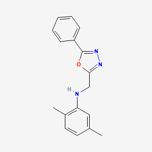 molecular formula C17H17N3O B7728377 N-(2,5-dimethylphenyl)-N-[(5-phenyl-1,3,4-oxadiazol-2-yl)methyl]amine 