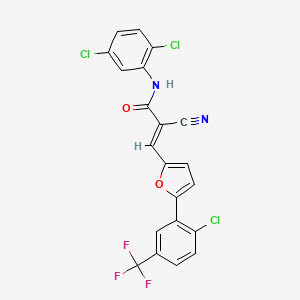 (2E)-3-{5-[2-chloro-5-(trifluoromethyl)phenyl]furan-2-yl}-2-cyano-N-(2,5-dichlorophenyl)prop-2-enamide