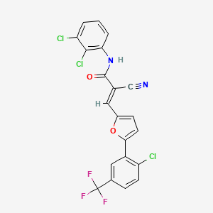 (2E)-3-{5-[2-chloro-5-(trifluoromethyl)phenyl]furan-2-yl}-2-cyano-N-(2,3-dichlorophenyl)prop-2-enamide