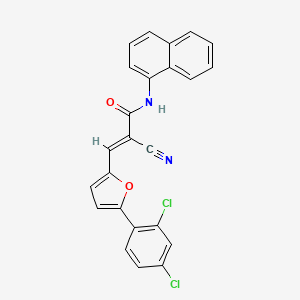 molecular formula C24H14Cl2N2O2 B7728467 (2E)-2-cyano-3-[5-(2,4-dichlorophenyl)furan-2-yl]-N-(naphthalen-1-yl)prop-2-enamide 