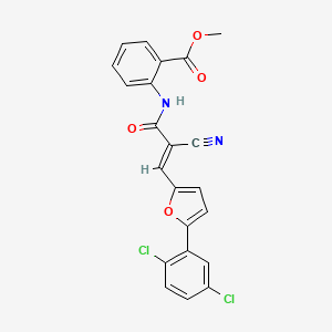 methyl 2-({(2E)-2-cyano-3-[5-(2,5-dichlorophenyl)furan-2-yl]prop-2-enoyl}amino)benzoate