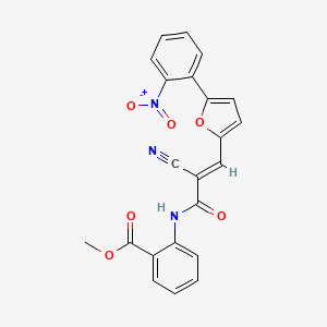 molecular formula C22H15N3O6 B7728506 methyl 2-({(2E)-2-cyano-3-[5-(2-nitrophenyl)furan-2-yl]prop-2-enoyl}amino)benzoate 