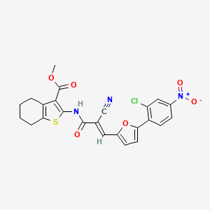 molecular formula C24H18ClN3O6S B7728512 methyl 2-[[(E)-3-[5-(2-chloro-4-nitrophenyl)furan-2-yl]-2-cyanoprop-2-enoyl]amino]-4,5,6,7-tetrahydro-1-benzothiophene-3-carboxylate 