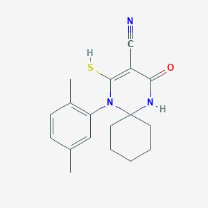 molecular formula C18H21N3OS B7728516 1-(2,5-Dimethylphenyl)-4-oxo-2-sulfanyl-1,5-diazaspiro[5.5]undec-2-ene-3-carbonitrile 