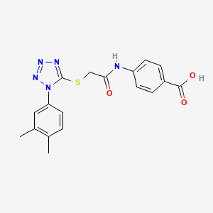 molecular formula C18H17N5O3S B7728530 4-[({[1-(3,4-dimethylphenyl)-1H-tetrazol-5-yl]sulfanyl}acetyl)amino]benzoic acid 