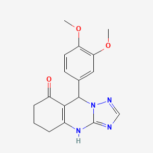 molecular formula C17H18N4O3 B7728698 9-(3,4-dimethoxyphenyl)-5,6,7,9-tetrahydro[1,2,4]triazolo[5,1-b]quinazolin-8(4H)-one 