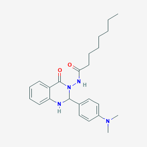 molecular formula C24H32N4O2 B7728799 N-(2-(4-(dimethylamino)phenyl)-4-oxo-1,2-dihydroquinazolin-3(4H)-yl)octanamide 