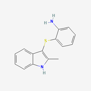 molecular formula C15H14N2S B7728988 2-[(2-methyl-1H-indol-3-yl)sulfanyl]aniline 