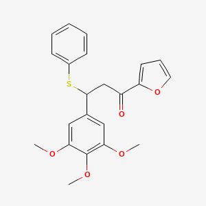 molecular formula C22H22O5S B7729010 1-(Furan-2-yl)-3-(phenylsulfanyl)-3-(3,4,5-trimethoxyphenyl)propan-1-one 