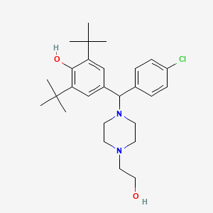 molecular formula C27H39ClN2O2 B7729015 2,6-Di-tert-butyl-4-[(4-chlorophenyl)[4-(2-hydroxyethyl)piperazin-1-yl]methyl]phenol 