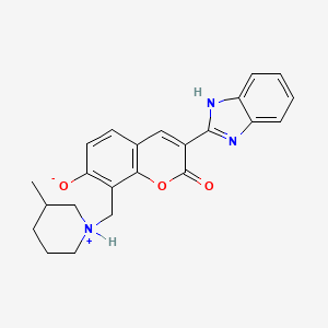 molecular formula C23H23N3O3 B7729021 3-(1H-benzimidazol-2-yl)-8-[(3-methylpiperidinium-1-yl)methyl]-2-oxo-2H-chromen-7-olate 