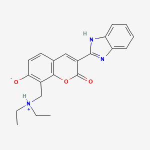 3-(1H-benzimidazol-2-yl)-8-[(diethylammonio)methyl]-2-oxo-2H-chromen-7-olate