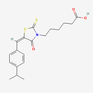 molecular formula C19H23NO3S2 B7729040 6-[(5E)-5-(4-isopropylbenzylidene)-4-oxo-2-thioxo-1,3-thiazolidin-3-yl]hexanoic acid 
