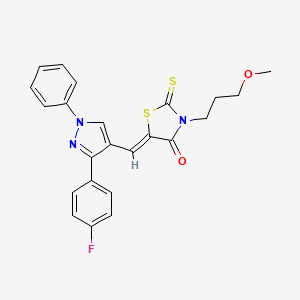molecular formula C23H20FN3O2S2 B7729064 (5Z)-5-{[3-(4-fluorophenyl)-1-phenyl-1H-pyrazol-4-yl]methylidene}-3-(3-methoxypropyl)-2-thioxo-1,3-thiazolidin-4-one CAS No. 313273-20-0