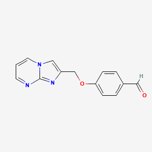 molecular formula C14H11N3O2 B7729114 4-(Imidazo[1,2-a]pyrimidin-2-ylmethoxy)benzaldehyde 