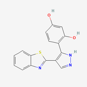 molecular formula C16H11N3O2S B7729142 (4E)-4-[4-(1,3-benzothiazol-2-yl)-1,2-dihydropyrazol-3-ylidene]-3-hydroxycyclohexa-2,5-dien-1-one 
