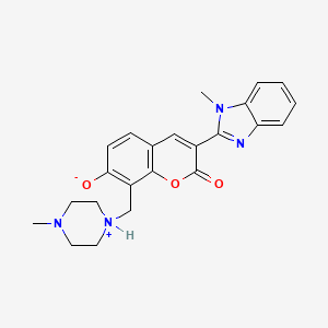molecular formula C23H24N4O3 B7729147 3-(1-methyl-1H-benzimidazol-2-yl)-8-[(4-methylpiperazin-1-ium-1-yl)methyl]-2-oxo-2H-chromen-7-olate 