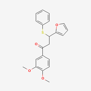 molecular formula C21H20O4S B7729161 1-(3,4-Dimethoxyphenyl)-3-(furan-2-yl)-3-(phenylsulfanyl)propan-1-one 