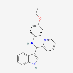 molecular formula C23H23N3O B7729169 4-ethoxy-N-[(2-methyl-1H-indol-3-yl)(pyridin-2-yl)methyl]aniline 