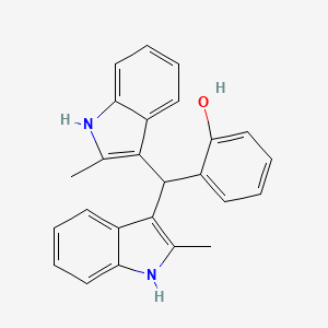 molecular formula C25H22N2O B7729171 Phenol, 2-[bis(2-methyl-1H-indol-3-yl)methyl]- CAS No. 110200-68-5