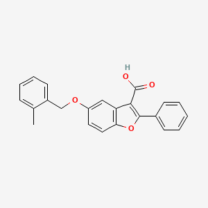 molecular formula C23H18O4 B7729184 5-[(2-Methylphenyl)methoxy]-2-phenyl-1-benzofuran-3-carboxylic acid CAS No. 4616-22-2