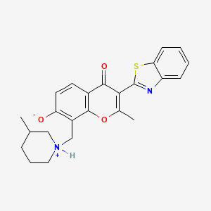 molecular formula C24H24N2O3S B7729190 3-(1,3-benzothiazol-2-yl)-2-methyl-8-[(3-methylpiperidinium-1-yl)methyl]-4-oxo-4H-chromen-7-olate 