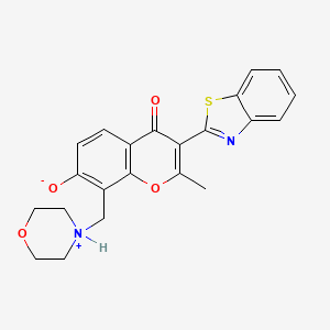 3-(1,3-benzothiazol-2-yl)-2-methyl-8-(morpholin-4-ium-4-ylmethyl)-4-oxo-4H-chromen-7-olate