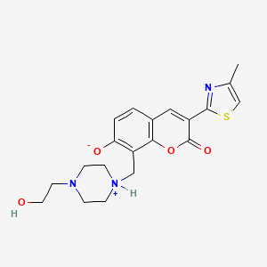 8-{[4-(2-hydroxyethyl)piperazin-1-ium-1-yl]methyl}-3-(4-methyl-1,3-thiazol-2-yl)-2-oxo-2H-chromen-7-olate