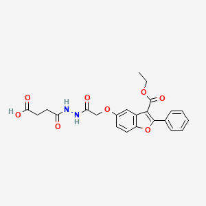 molecular formula C23H22N2O8 B7729251 4-(2-{[3-(Ethoxycarbonyl)-2-phenyl-1-benzofuran-5-yl]oxy}acetohydrazido)-4-oxobutanoic acid 