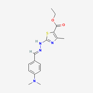 molecular formula C16H20N4O2S B7729270 2-[N'-(4-Dimethylamino-benzylidene)-hydrazino]-4-methyl-thiazole-5-carboxylic acid ethyl ester 
