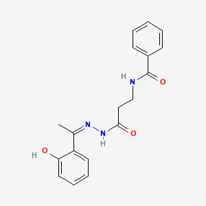 N-(3-{(2Z)-2-[1-(2-hydroxyphenyl)ethylidene]hydrazinyl}-3-oxopropyl)benzamide (non-preferred name)