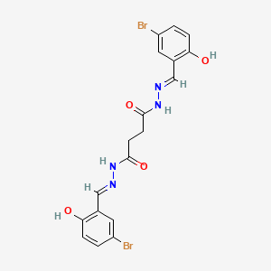molecular formula C18H16Br2N4O4 B7729309 N'~1~,N'~4~-bis[(E)-(5-bromo-2-hydroxyphenyl)methylidene]butanedihydrazide 