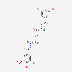 molecular formula C20H20Br2N4O6 B7729316 N'~1~,N'~4~-bis[(E)-(3-bromo-4-hydroxy-5-methoxyphenyl)methylidene]butanedihydrazide 