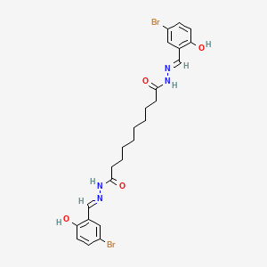 molecular formula C24H28Br2N4O4 B7729318 N'~1~,N'~10~-bis[(E)-(5-bromo-2-hydroxyphenyl)methylidene]decanedihydrazide 