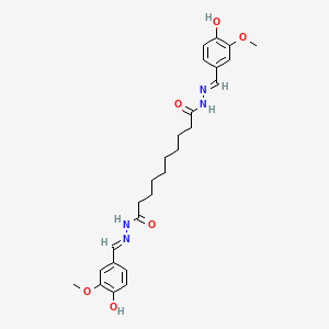 molecular formula C26H34N4O6 B7729323 N'~1~,N'~10~-bis[(E)-(4-hydroxy-3-methoxyphenyl)methylidene]decanedihydrazide 