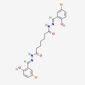 molecular formula C21H22Br2N4O4 B7729340 N'~1~,N'~7~-bis[(E)-(5-bromo-2-hydroxyphenyl)methylidene]heptanedihydrazide 