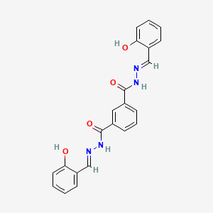 1-N,3-N-bis[(E)-(2-hydroxyphenyl)methylideneamino]benzene-1,3-dicarboxamide