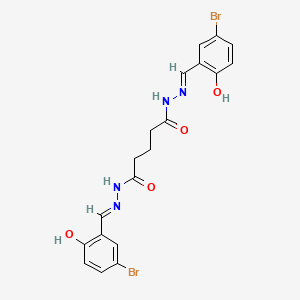 molecular formula C19H18Br2N4O4 B7729348 N'~1~,N'~5~-bis[(E)-(5-bromo-2-hydroxyphenyl)methylidene]pentanedihydrazide 
